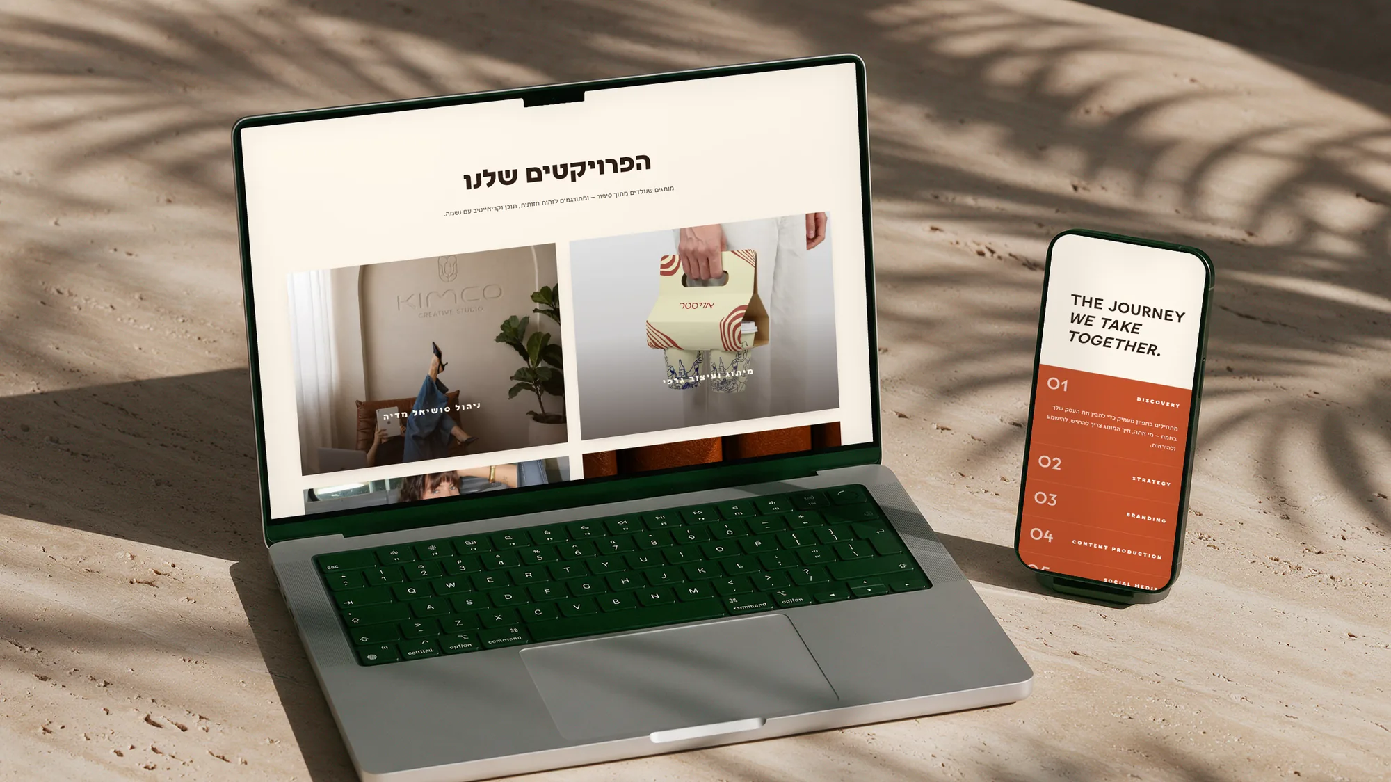 האתר של קימקו במחשב ובטלפון